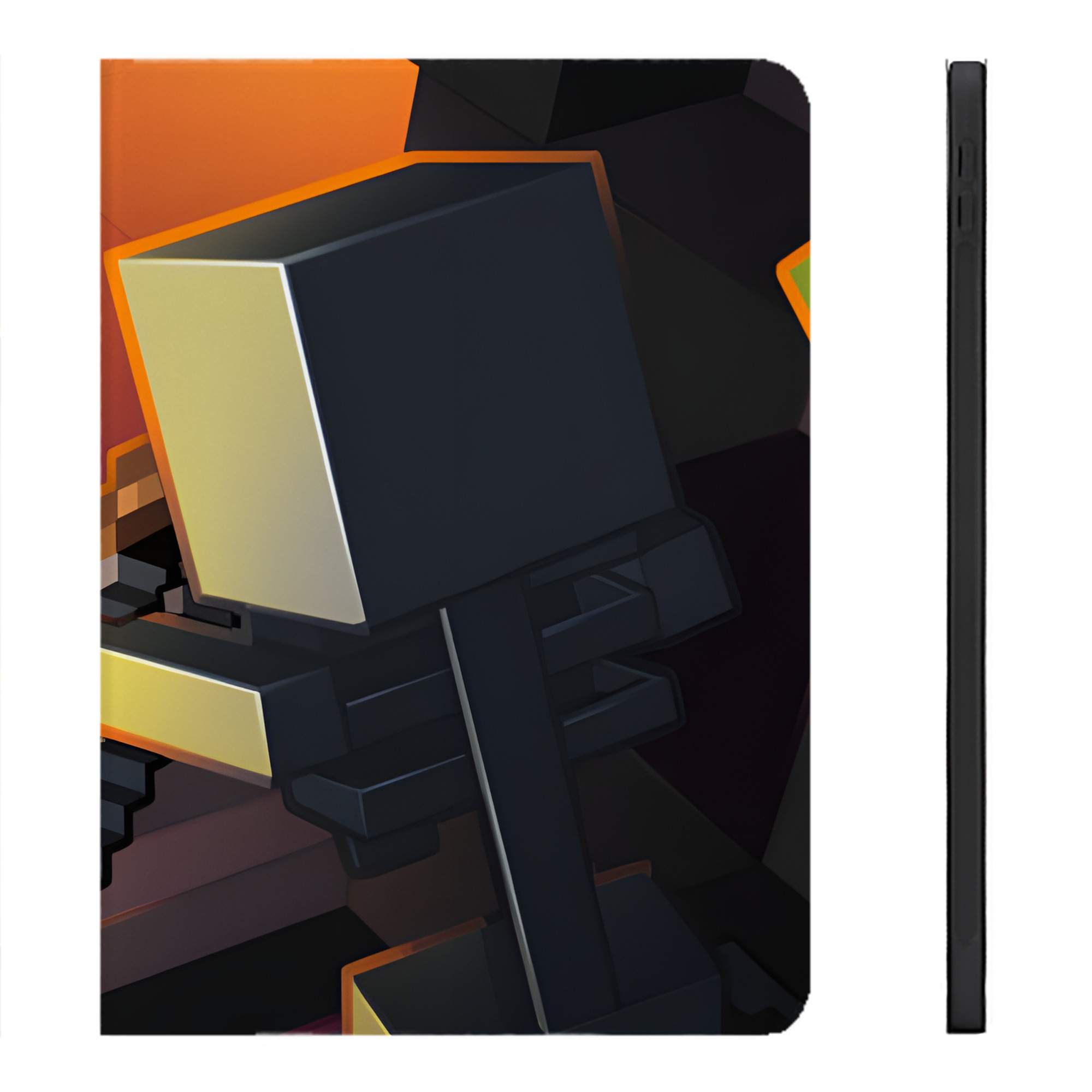 （画像用） マインクラフト ブロックの世界 Minecraft MC Block world IPadケース ペンホルダー付き ブックスタイルデザイン
